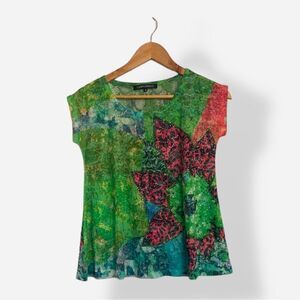 Beautiful Green Blouse with Flower Detailing